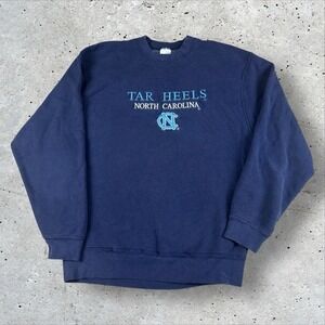 VTG‎ 90s North Carolina Tar Heels Embroidered Graphic Sweatshirt Large USA UNC